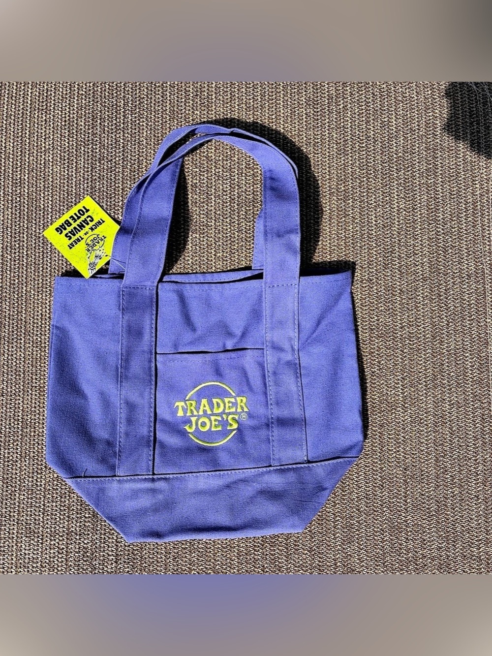 NWT Trader Joe’s Halloween Mini Canvas Tote Bag Purple 2026 Limited Edition